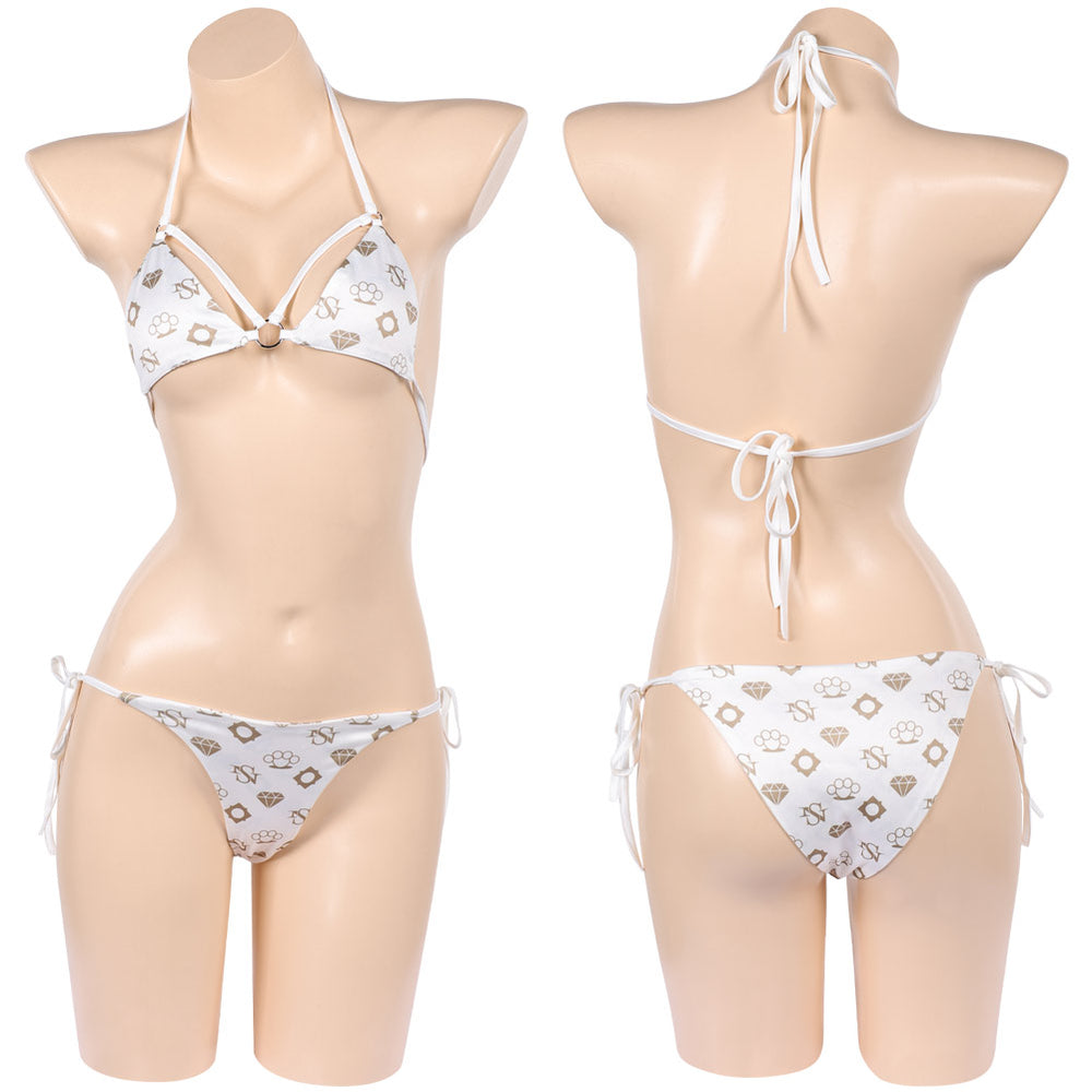 Cosplay Costume Lucia Caminos GTA VI Sexy Bikini Swimsuit White Women Halloween Carnival Party Outfits