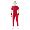 Cosplay Costume Luffy One Piece Season 2 Shirt Pants Red Men Halloween Carnival Party Outfit