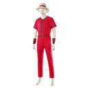 Cosplay Costume Luffy One Piece Season 2 Shirt Pants Red Men Halloween Carnival Party Outfit