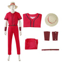 Cosplay Costume Luffy One Piece Season 2 Shirt Pants Red Men Halloween Carnival Party Outfit