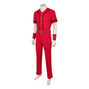 Cosplay Costume Luffy One Piece Season 2 Top Pants Set Red Men Halloween Carnival Party Outfits