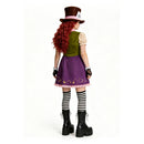 Cosplay Costume Mad Hatter Alice Genderbend Dress Set Renaissance Purple Women Halloween Carnival Party Outfits