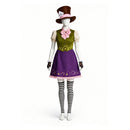 Cosplay Costume Mad Hatter Alice Genderbend Dress Set Renaissance Purple Women Halloween Carnival Party Outfits