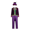 Cosplay Costume Mad Hatter Fullset Budget Friendly Purple Men Halloween Carnival Party Outfits