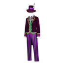 Cosplay Costume Mad Hatter Fullset Budget Friendly Purple Men Halloween Carnival Party Outfits
