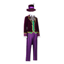 Cosplay Costume Mad Hatter Fullset Budget Friendly Purple Men Halloween Carnival Party Outfits