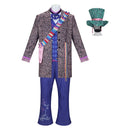 Cosplay Costume Mad Hatter Theater Version Fullset Blue Men Halloween Carnival Party Outfit