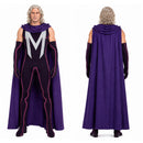 Cosplay Costume Magneto Max Eisenhardt Jumpsuit Cloak Set Purple Halloween Carnival Party Outfits
