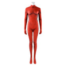 Cosplay Costume Malevola Dispatch Bodysuit Top Pants Set Red Women Halloween Carnival Party Outfits