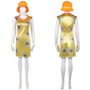 Cosplay Costume Miss Valentine Season 2 Printed Dress Hat Set Women Halloween Carnival Party Outfits