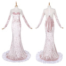 Cosplay Costume Mizi Alien Stage R5 Stage Fishtail Gown Dress White Women Halloween Carnival Party Outfits