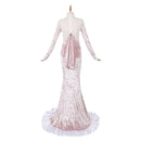 Cosplay Costume Mizi Alien Stage R5 Stage Fishtail Gown Dress White Women Halloween Carnival Party Outfits