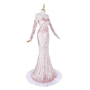 Cosplay Costume Mizi Alien Stage R5 Stage Fishtail Gown Dress White Women Halloween Carnival Party Outfits