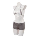 Cosplay Costume Mizi Zombie Stage R1 Sexy Top Pants White Women Halloween Carnival Party Outfits
