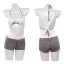 Cosplay Costume Mizi Zombie Stage R1 Sexy Top Pants White Women Halloween Carnival Party Outfits