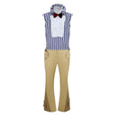 Cosplay Costume Mr. 3 Top Pants Set Blue Men Halloween Carnival Party Outfits