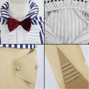 Cosplay Costume Mr. 3 Top Pants Set Blue Men Halloween Carnival Party Outfits