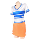 Cosplay Costume Nami Classsic Top Skirt Set Printed Blue Women Halloween Carnival Party Outfits