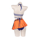 Cosplay Costume Nami One Piece Season 2 Swimsuit 2Pcs Top Skirt Bikini Design Blue Women Halloween Carnival Party Outfits