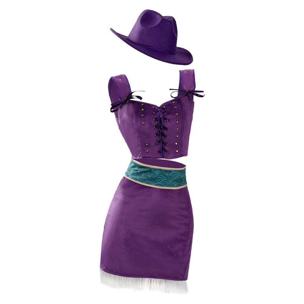 strapless open back dress Cosplay Costume Nico Robin Season 2 Budget Friendly Fullset Purple Women  Halloween Carnival Party Outfits
