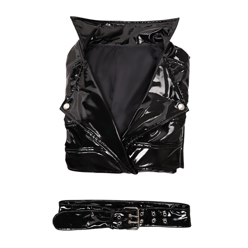 Cosplay Costume Nico Robin Season 2 Leather Dress Black Women Halloween  Carnival Party Outfits