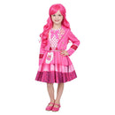 Cosplay Costume Pink Wicked Wonderland Coat Dress Pink Kids Children Halloween Carnival Party Outfits