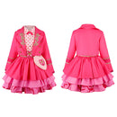 Cosplay Costume Pink Wicked Wonderland Uniform Skirt Set Pink Kids Children Halloween Carnival Party Outfits