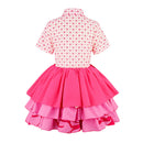 Cosplay Costume Pink Wicked Wonderland Uniform Skirt Set Pink Kids Children Halloween Carnival Party Outfits