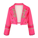 Cosplay Costume Pink Wicked Wonderland Uniform Skirt Set Pink Kids Children Halloween Carnival Party Outfits
