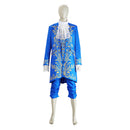 Cosplay Costume Prince Adam Court Noble Attire Uniform Suit Set Budget Friendly Renaissance Blue Men Halloween Carnival Party Outfits