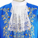 Cosplay Costume Prince Adam Court Noble Attire Uniform Suit Set Budget Friendly Renaissance Blue Men Halloween Carnival Party Outfits