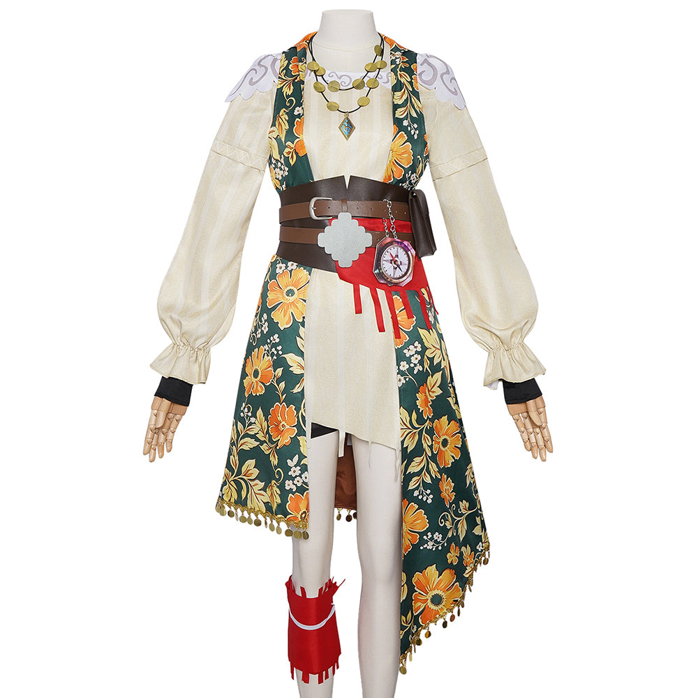 green pirate dress Cosplay Costume Ais Sea of Remnants Floral Halloween Carnival Party Outfits Size:3XLarge Floral Dresses | Mini, Her collections are characterized wedding photography dress