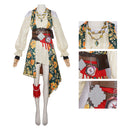 Cosplay Costume R.S Sea of Remnants Floral Pirate Dress Green Halloween Carnival Party Outfits