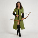 Cosplay Costume Ranger Coat Renaissance Green Women Halloween Carnival Party Outfits