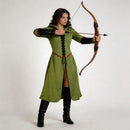 Cosplay Costume Ranger Coat Renaissance Green Women Halloween Carnival Party Outfits