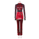 Cosplay Costume Red Descendants: Wicked Wonderland Leather Jacket Top Pants Red Women Halloween Carnival Party Outfits