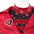 Cosplay Costume Red Descendants: Wicked Wonderland Leather Jacket Top Pants Red Women Halloween Carnival Party Outfits