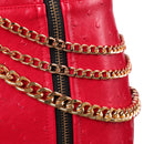 Cosplay Costume Red Descendants: Wicked Wonderland Leather Jacket Top Pants Red Women Halloween Carnival Party Outfits