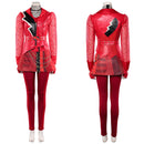 Cosplay Costume Red Descendants: Wicked Wonderland Leather Top Pants Set Red Women Halloween Carnival Party Outfits