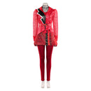 Cosplay Costume Red Descendants: Wicked Wonderland Leather Top Pants Set Red Women Halloween Carnival Party Outfits