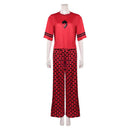 Cosplay Costume Red Descendants: Wicked Wonderland Pajamas Sleepwear Top Pants Red Women Halloween Carnival Party Outfits