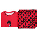 Cosplay Costume Red Descendants: Wicked Wonderland Pajamas Sleepwear Top Pants Red Women Halloween Carnival Party Outfits