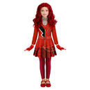 Cosplay Costume Red Fullset Skirt Red Kids Children Halloween Carnival Party Outfits
