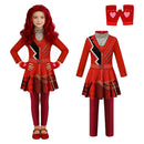 Cosplay Costume Red Fullset Skirt Red Kids Children Halloween Carnival Party Outfits