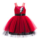 Cosplay Costume Red Wicked Wonderland Mesh Tutu Dress Red Kids Children Halloween Carnival Party Outfits