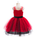 Cosplay Costume Red Wicked Wonderland Mesh Tutu Dress Red Kids Children Halloween Carnival Party Outfits