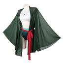 Cosplay Costume Roronoa Zoro One Piece 3Pcs Swimsuit Set Original Design Green Women Halloween Carnival Party Outfit-Cossky®