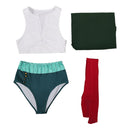 Cosplay Costume Roronoa Zoro One Piece 3Pcs Swimsuit Set Original Design Green Women Halloween Carnival Party Outfit-Cossky®