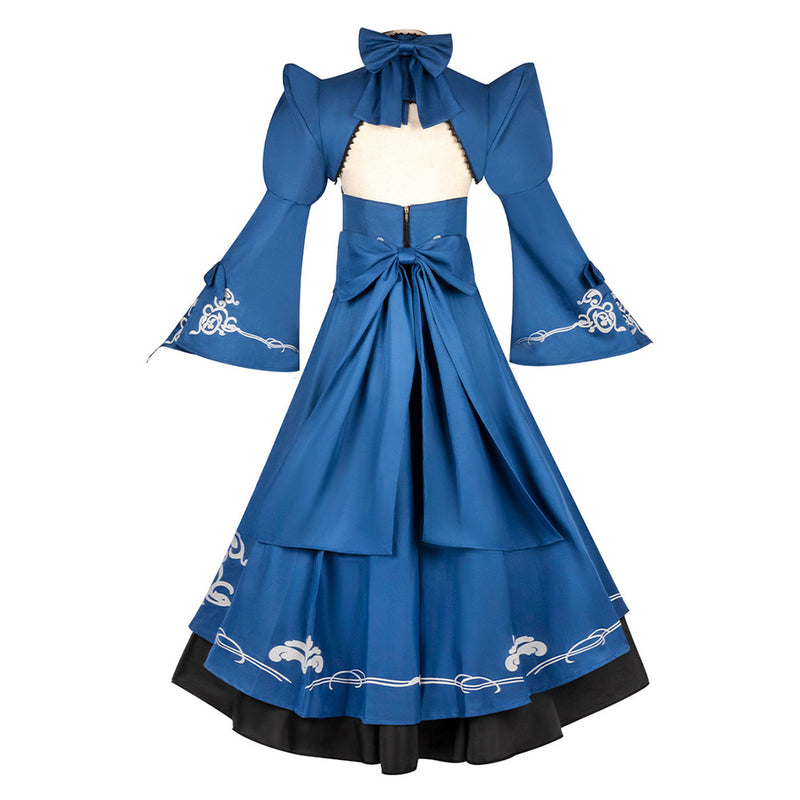 Cosplay Costume Saber Fate/ Stay Night Dress Blue Women Halloween Carnival Party Outfits