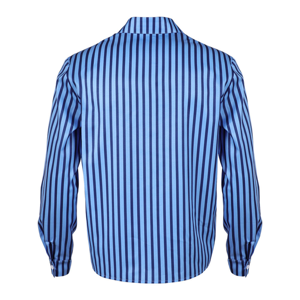 dress shirt costume Cosplay Costume Sanji Season 2 Striped Shirt Blue Men Halloween Carnival Party Outfit